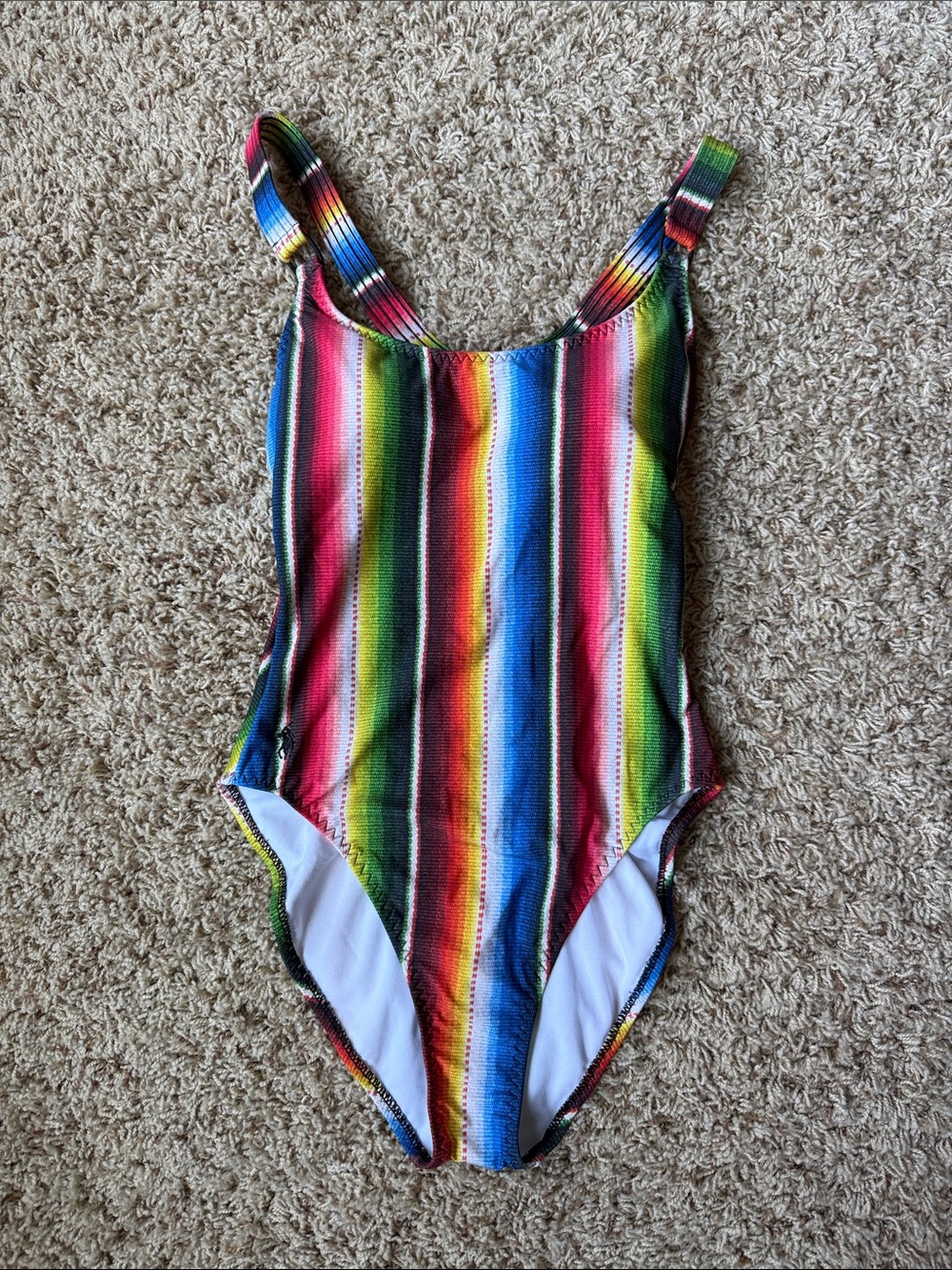 Polo Ralph Lauren Rainbow Striped One-Piece Swimsuit